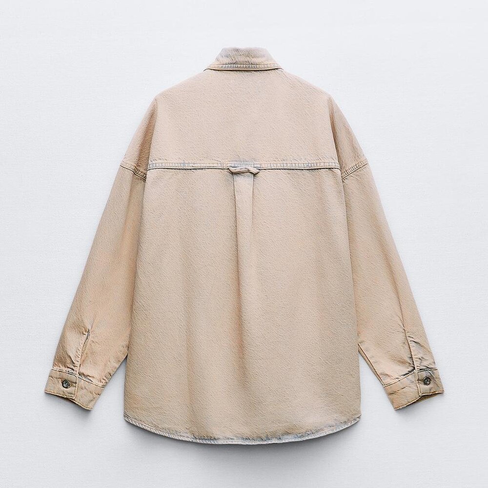 Zara Z1975 Pink Overdyed Denim Jacket - Picture 2 of 10